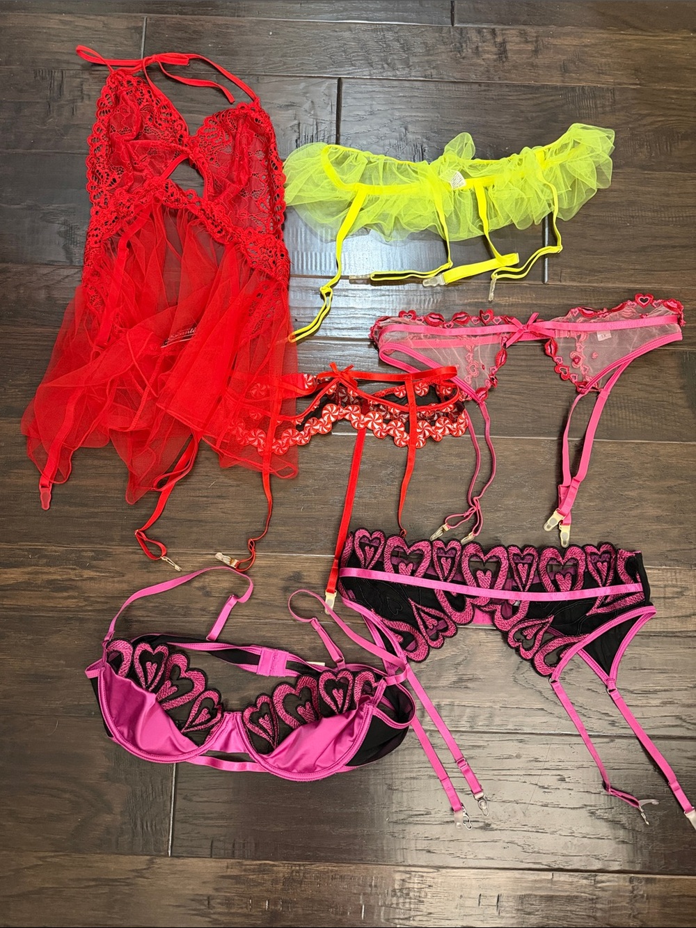 Lingerie Garters  Bra Lace & Mesh Top